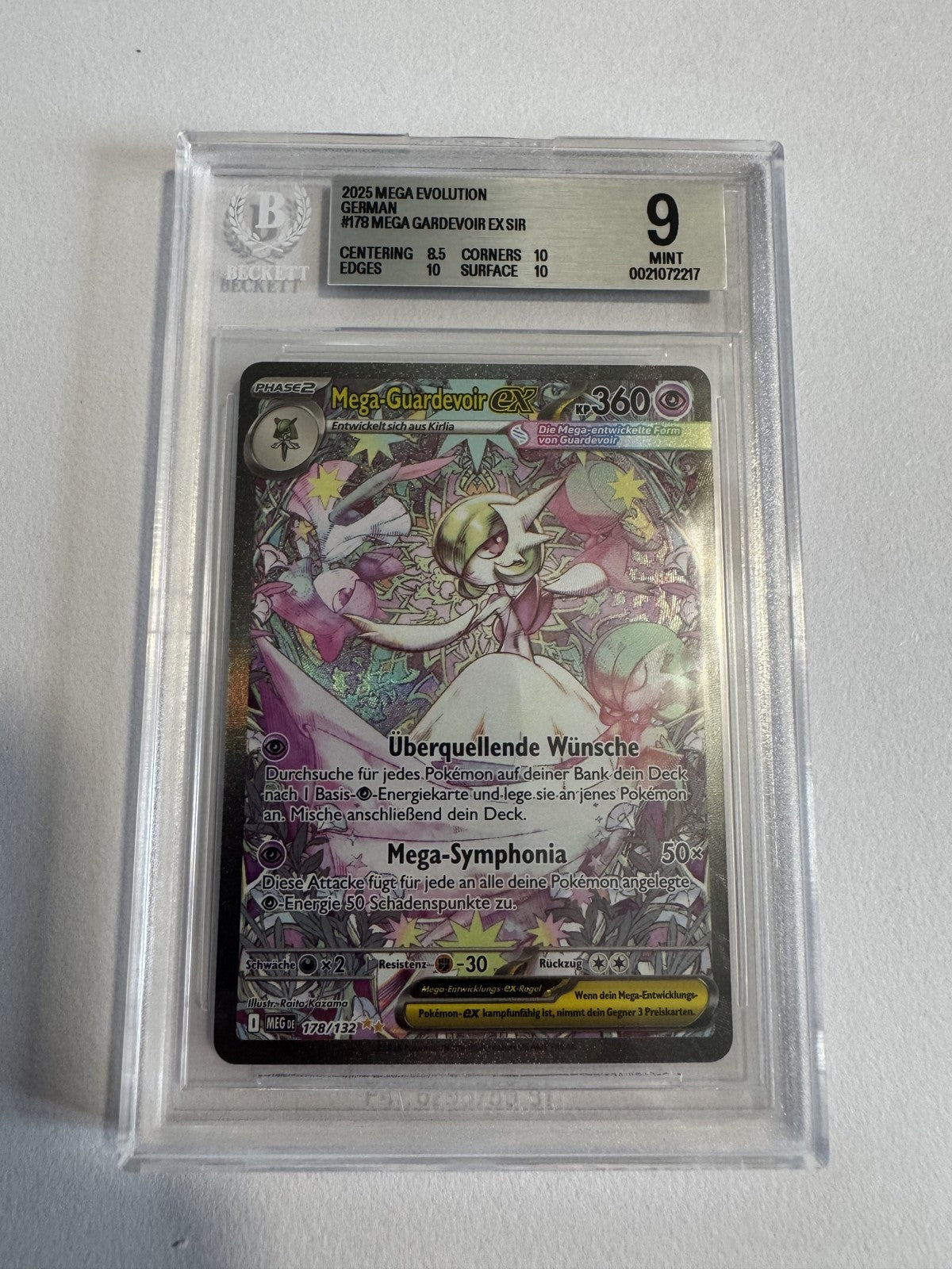 Mega-Guardevoir ex (Mega Gardevoir ex) 178/132 BGS 9 Beckett Slab, Zert 0021072217